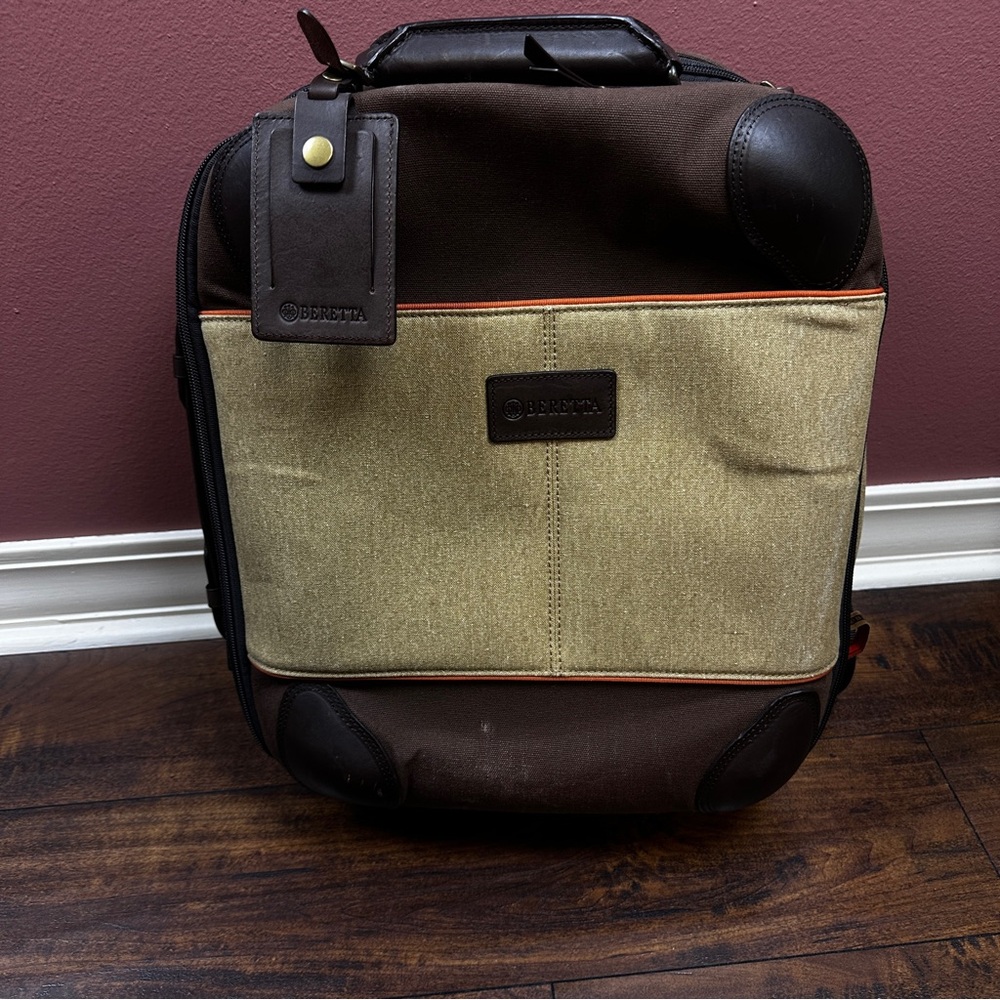 Beretta Brand Brown & Tan Leather & Canvas Men's Bag Backpack Travel